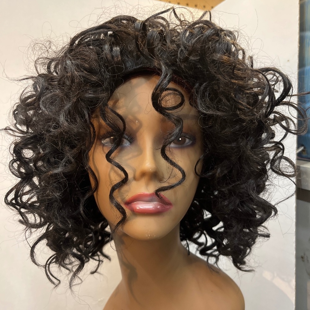 Mane Concept Black Curly Synthetic wig